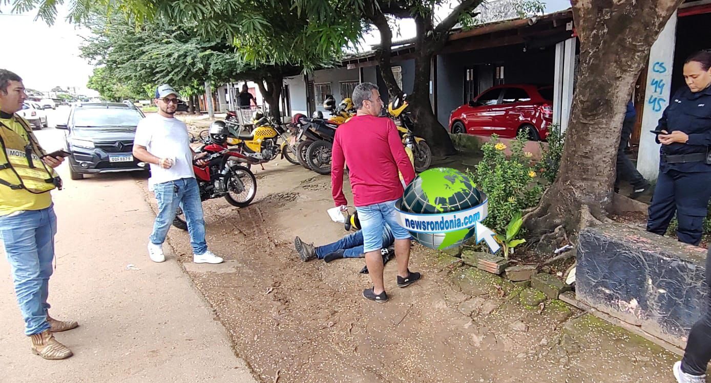 Colisão entre motos deixa dois homens fraturas em Porto Velho