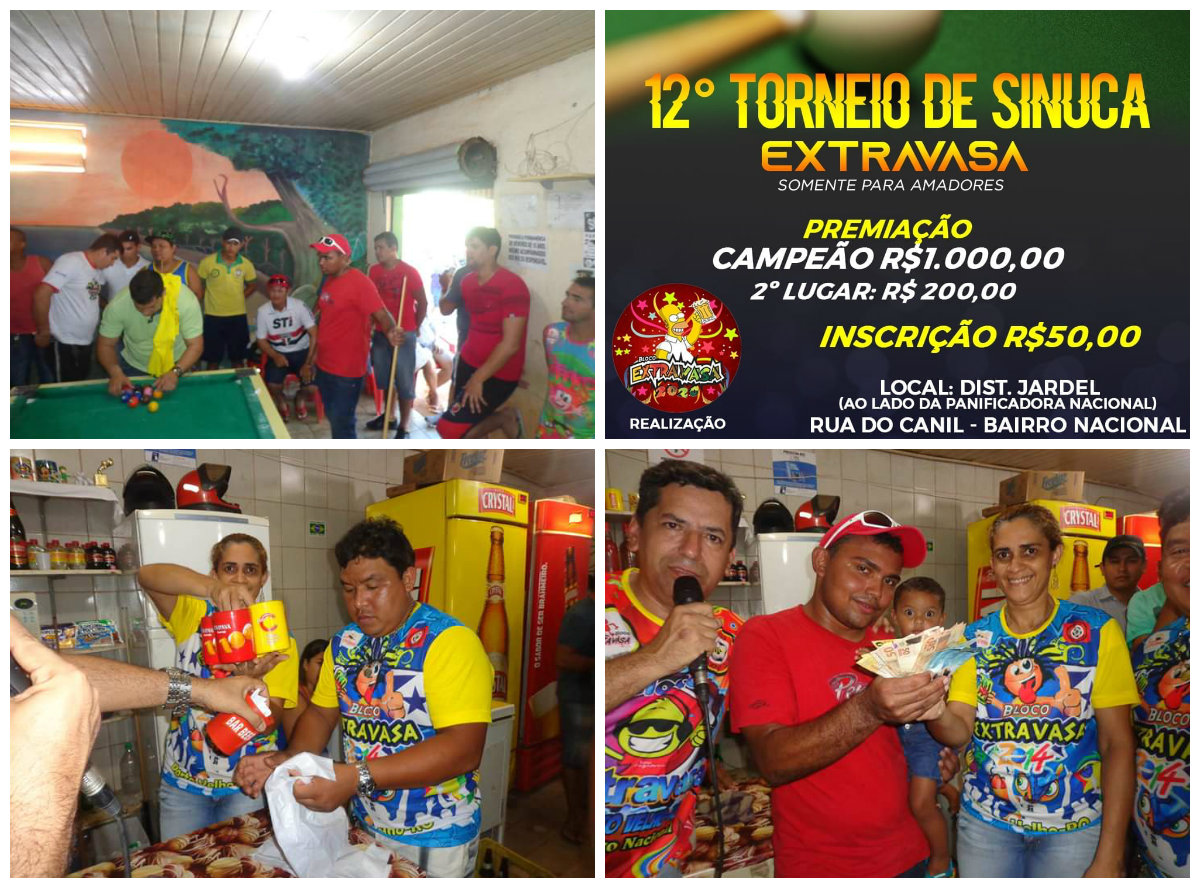 TORNEIO DE SINUCA EM COMEMORAÇÃO AO ANIVERSÁRIO DO BLOCO EXTRAVASA - News Rondônia