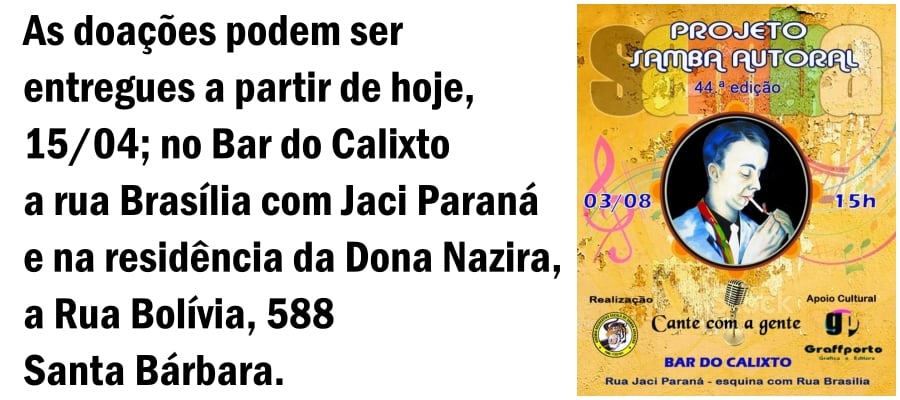 Lenha na fogueira: Projeto Samba Autoral - News Rondônia