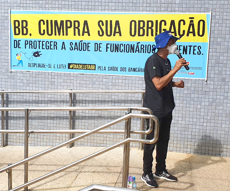 Bancários de Rondônia protestam contra a postura do BB em desrespeitar a saúde de todos - News Rondônia