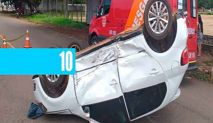 ATUALIZADA: MOTORISTA CAPOTA CARRO APÓS AVANÇAR VIA PREFERENCIAL E SER ATINGIDO POR OUTRO - News Rondônia