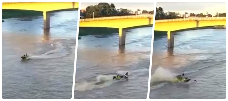 Cinegrafista amador flagra choque entre duas motos-aquáticas no Rio Acre; batida é impressionante - News Rondônia
