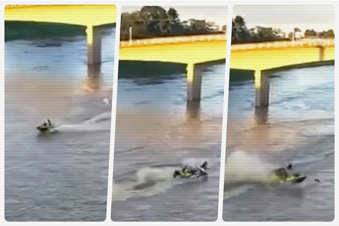 Cinegrafista amador flagra choque entre duas motos-aquáticas no Rio Acre; batida é impressionante - News Rondônia