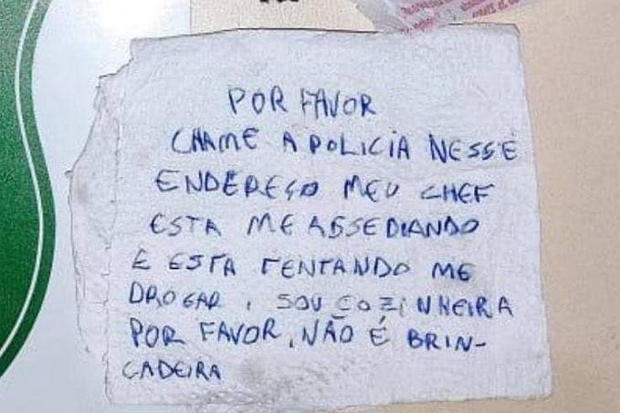 Jovem pede socorro em guardanapo após ser assediada pelo chefe - News Rondônia