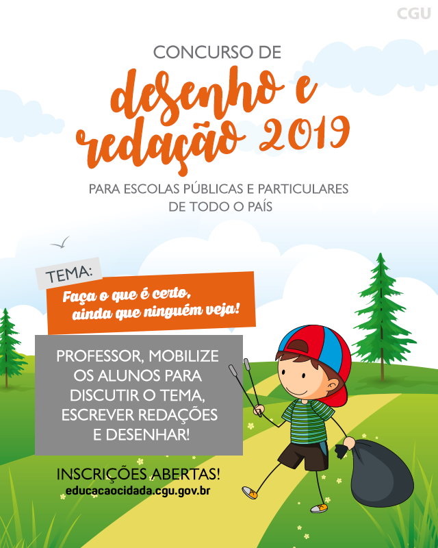 EDUCAÇÃO: 11° CONCURSO DE DESENHO E REDAÇÃO DA CGU ESTÁ COM INSCRIÇÕES ABERTAS - News Rondônia