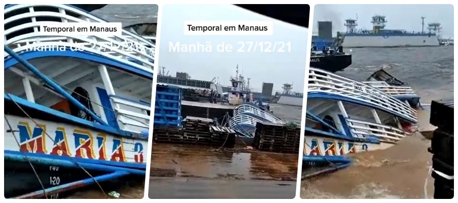 Temporal vira barco em Manaus; chuvas fortes têm provocado estragos na capital manauara - News Rondônia