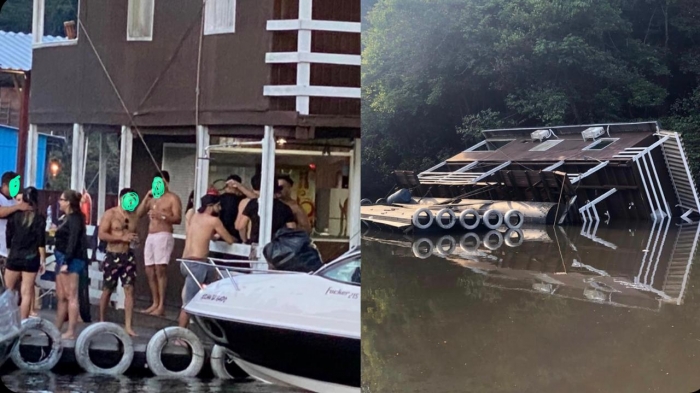 Flutuante afunda durante festa com cerca de 50 pessoas em Candeias do Jamari - News Rondônia
