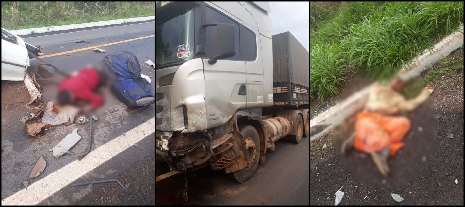 TRAGÉDIA NA BR-364: CARRO É DIVIDIDO APÓS COLISÃO DE AUTOMÓVEL, CAMINHÃO E CARRETA - IMAGENS FORTES - News Rondônia