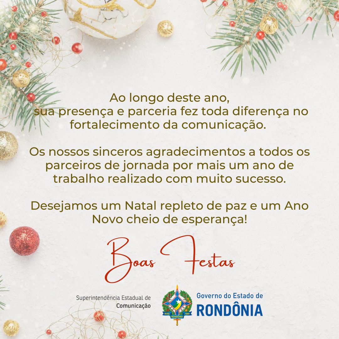 Feliz Natal: Governo do Estado de Rondônia - News Rondônia