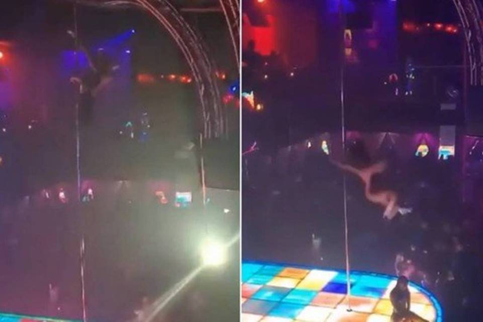 DANÇARINA CAI DE POLE DANCE DE SEIS METROS DE ALTURA E CONTINUA SHOW - News Rondônia