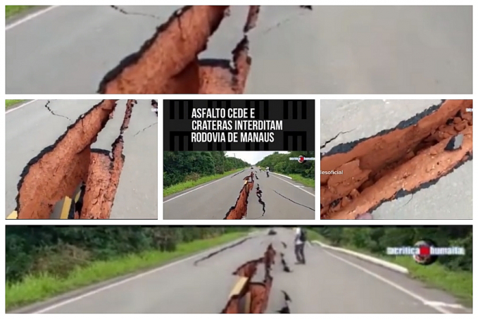 BR-319: asfalto rompe e abre cratera em um trecho da rodovia; Dnit ainda não deu prazo para manutenção - News Rondônia