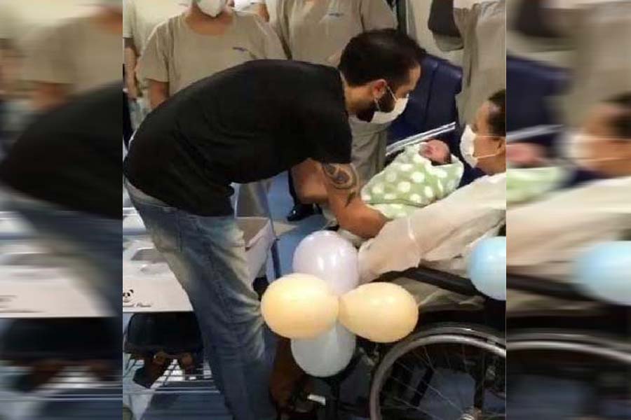 Mulher dá à luz intubada por Covid e conhece filho 18 dias depois - News Rondônia
