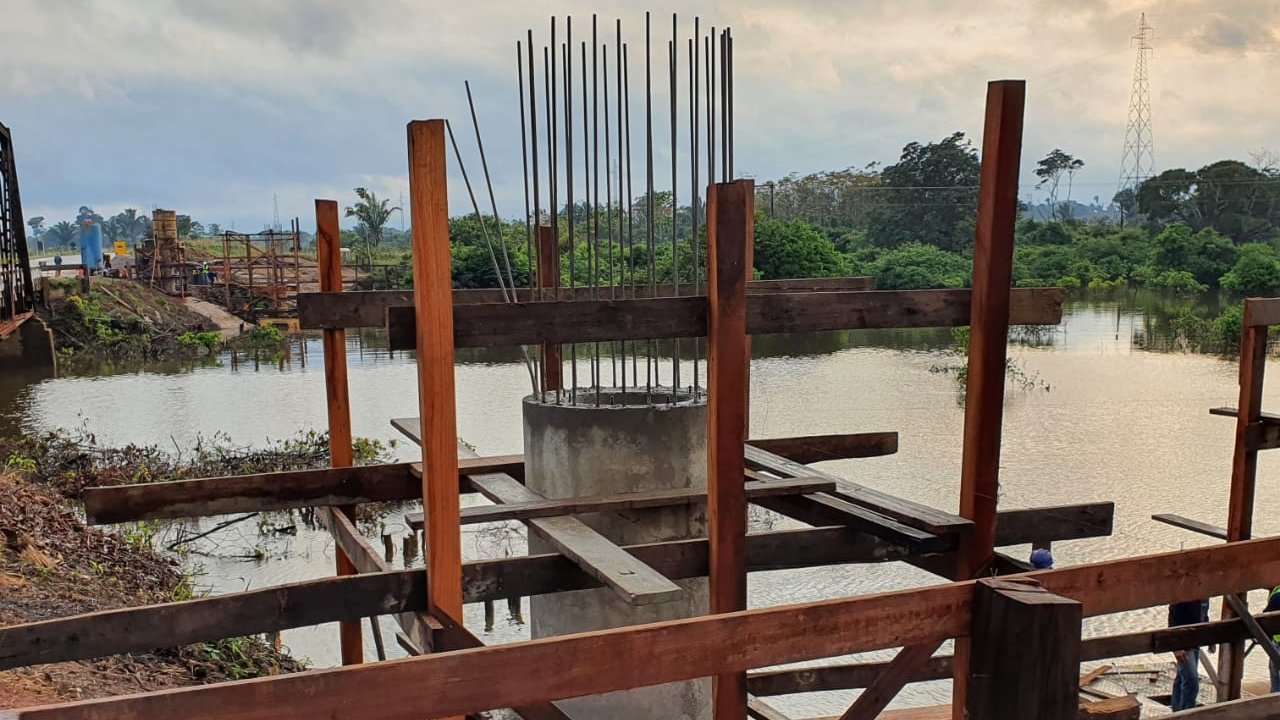 Ponte sobre o Rio Arara: DNIT mostra o avanço dos trabalhos no canteiro de obras - News Rondônia