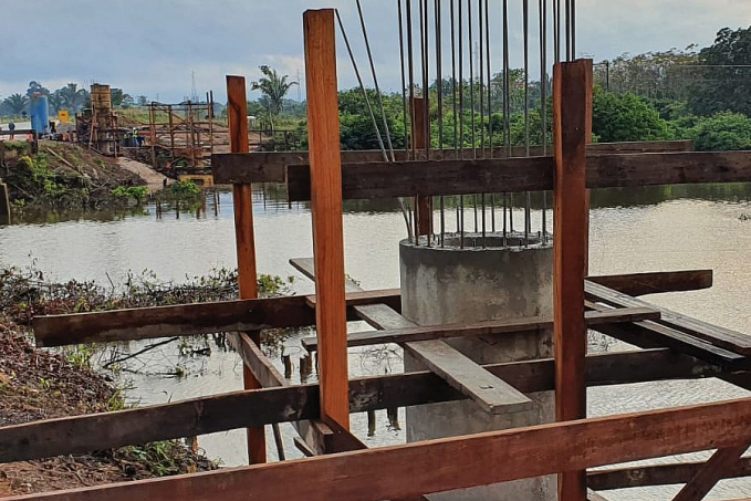 Ponte sobre o Rio Arara: DNIT mostra o avanço dos trabalhos no canteiro de obras - News Rondônia