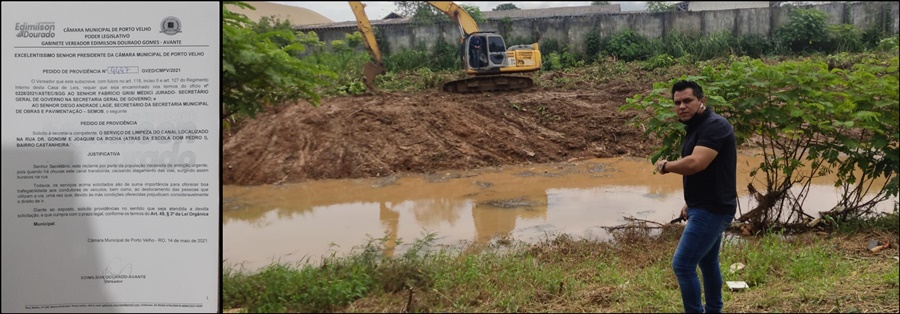 Semob realiza limpeza em canal no Bairro Castanheira a pedido do vereador Edimilson Dourado - News Rondônia