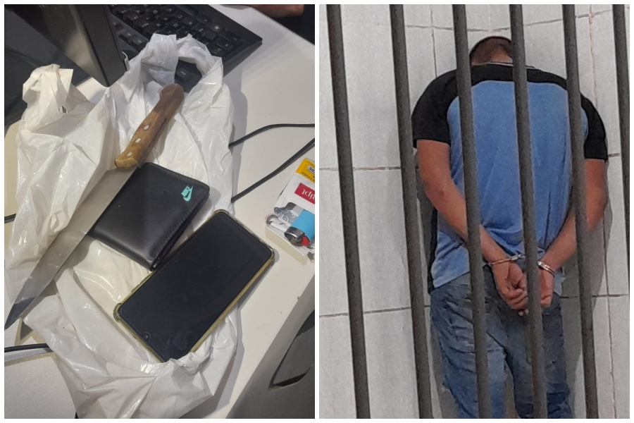 COM FACÃO: Suspeito de roubo é preso após ameaçar cortar pescoço de comerciante - News Rondônia