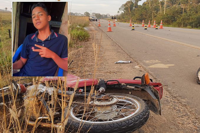 FRONTAL: Motociclista de 16 anos morre em acidente com caminhonete na BR-425 - News Rondônia