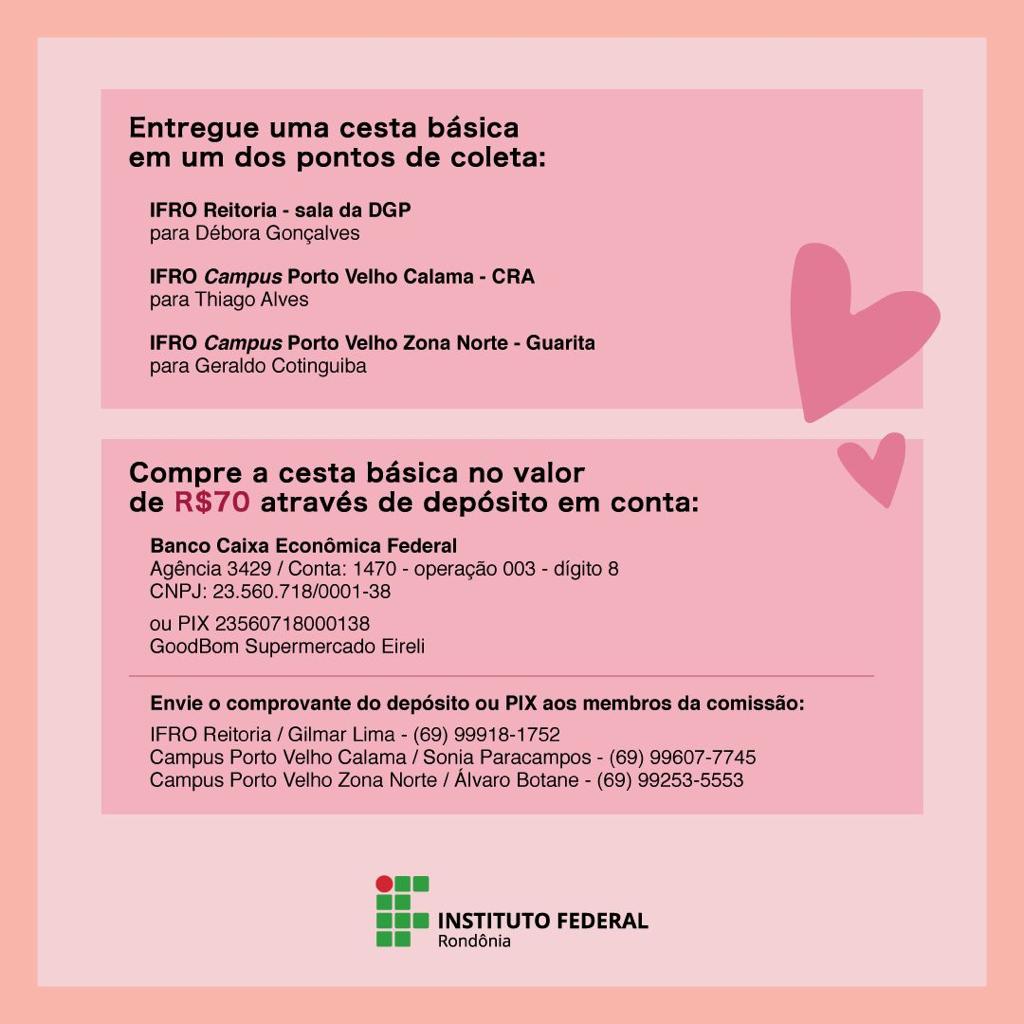 Servidores das unidades do IFRO de Porto Velho realizam campanha de arrecadação de alimentos - News Rondônia