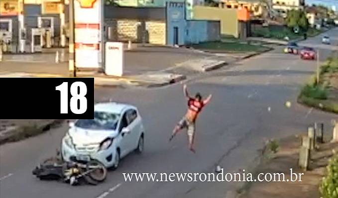 Câmera registra exato momento em que motociclista é atingido por um carro na zona leste da capital [VÍDEO] - News Rondônia