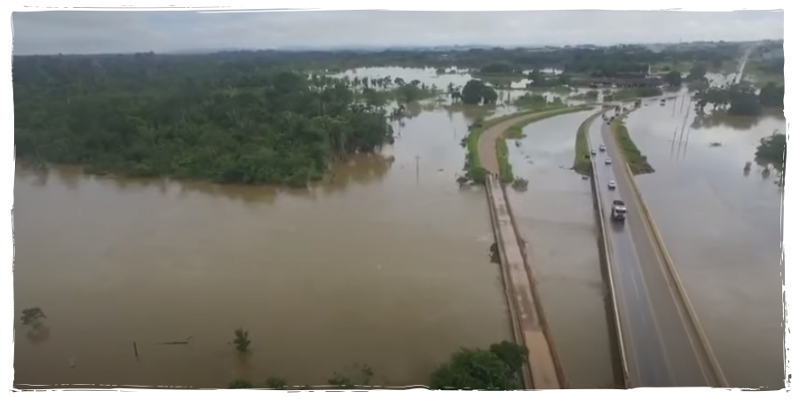 Com trecho da Br-364 imerso pelas águas do Jamari, acesso da rodovia é mantido fechado - News Rondônia