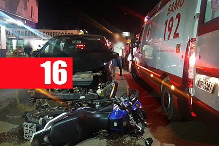 ATUALIZADA - MOTO É ARRASTADA E CASAL FICA FERIDO EM GRAVÍSSIMO ACIDENTE EM CRUZAMENTO NA ZONA LESTE - FOTOS E VÍDEO - News Rondônia