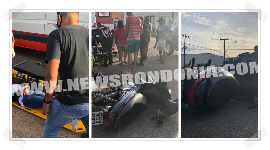 Casal fica ferido após colidir moto em carro na capital - News Rondônia