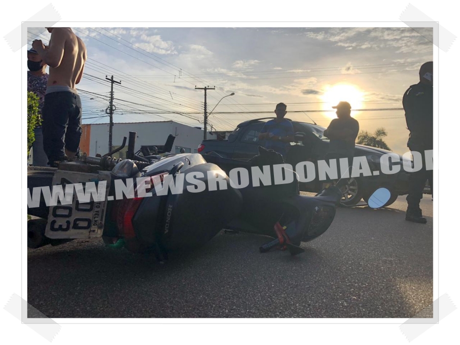Casal fica ferido após colidir moto em carro na capital - News Rondônia