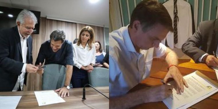 BOLSONARO E HADDAD ASSINAM TERMO DE COMPROMISSO À CONSTITUIÇÃO - News Rondônia