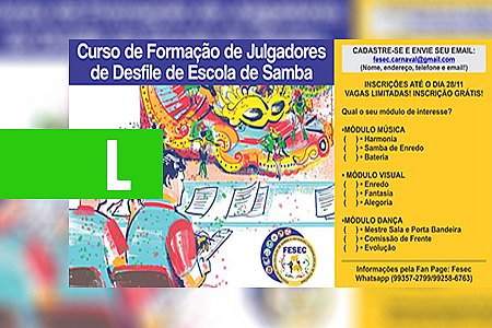 FESEC PROMOVE CURSO JURADO DE ESCOLA DE SAMBA - News Rondônia