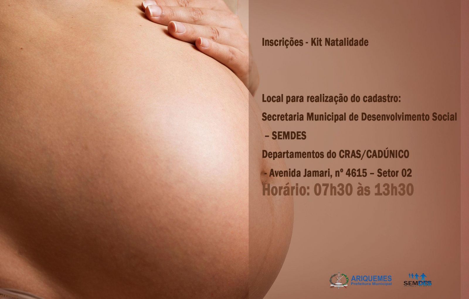 ABERTAS INSCRIÇÕES PARA GESTANTES DE BAIXA RENDA RECEBEREM KITS NATALIDADE EM ARIQUEMES - News Rondônia