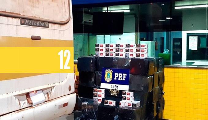 PRF E PC FLAGRAM 34.500 MAÇOS DE CIGARRO SENDO TRANSPORTADOS EM ÔNIBUS ESCOLAR EM VILHENA - News Rondônia