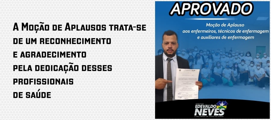HOMENAGEM  Profissionais da saúde recebem Moção de Aplausos propostas pelo vereador Edevaldo Neves - News Rondônia