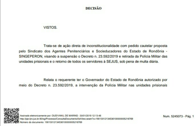 INFORMATIVO DO SINGEPERON REFERENTE A LIMINAR NÃO CONCEDIDA PELO DESEMBARGADOR - News Rondônia