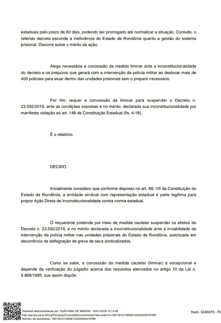 INFORMATIVO DO SINGEPERON REFERENTE A LIMINAR NÃO CONCEDIDA PELO DESEMBARGADOR - News Rondônia