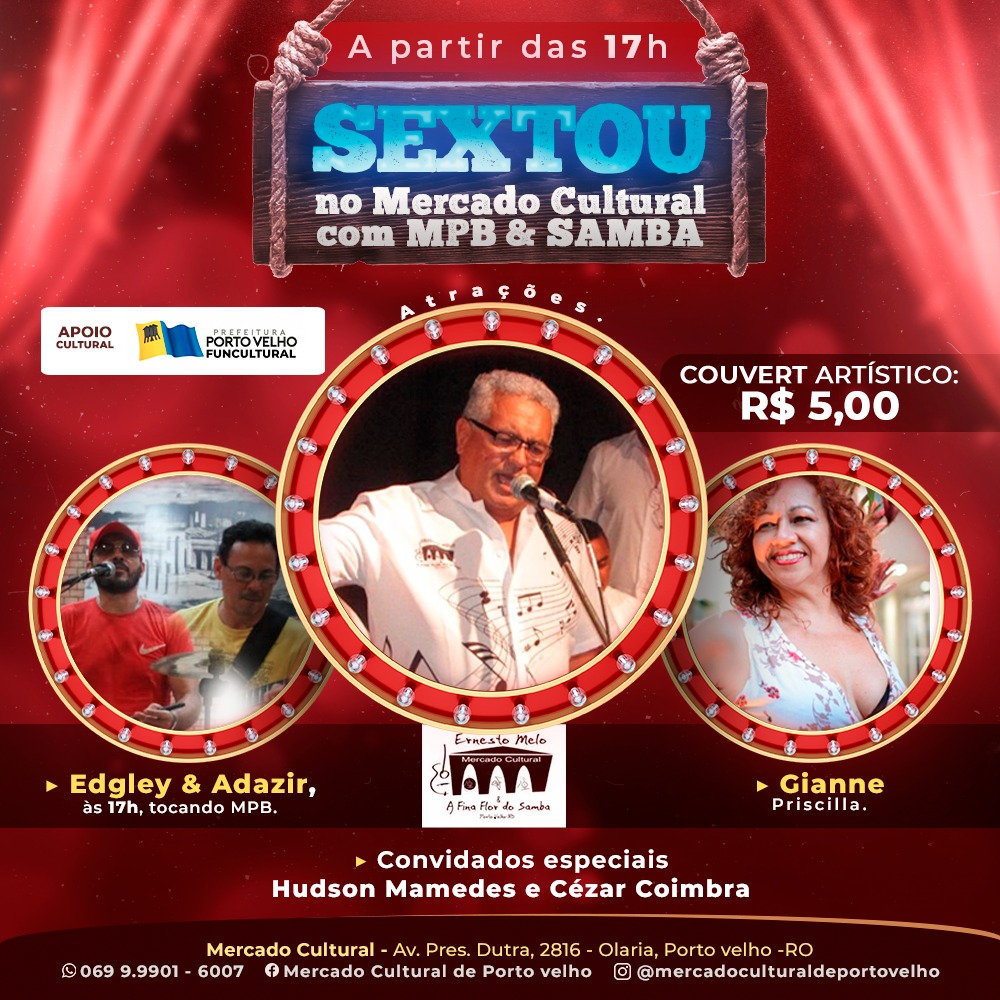 CULTURA - Apresentações de músicos e eventos gastronômicos neste final de semana no Mercado Cultural - News Rondônia