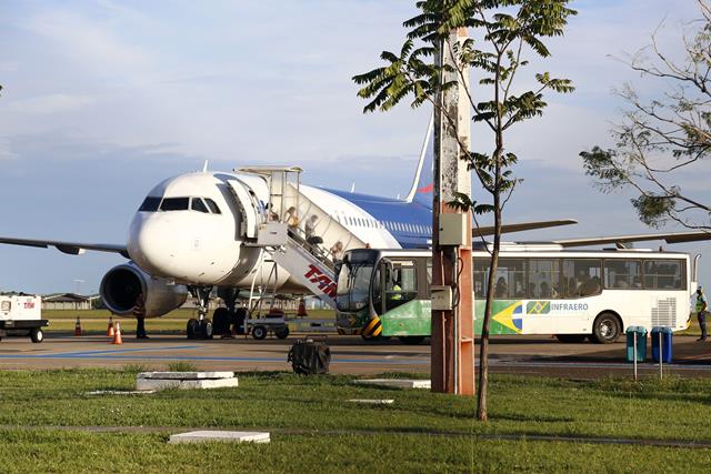 AVIÃO QUE FEZ POUSO NÃO PROGRAMADO PERMANECE NO AEROPORTO INTERNACIONAL DE CAMPO GRANDE - News Rondônia