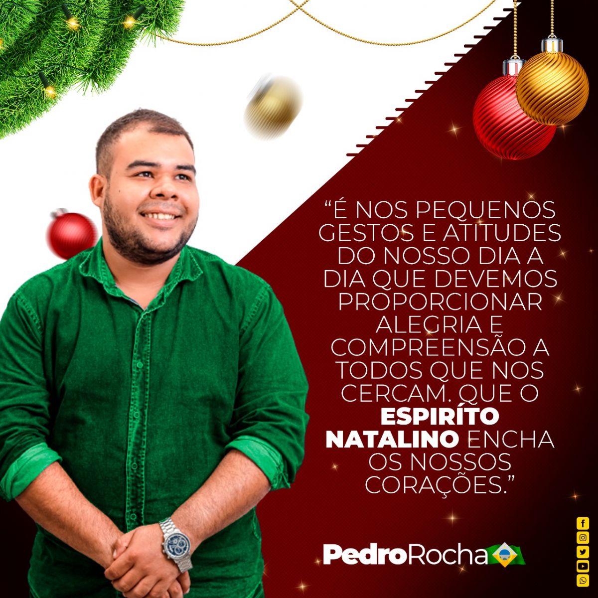 Cartão de Natal: Pedro Rocha deseja Feliz Natal aos munícipes de Candeias do Jamari - News Rondônia