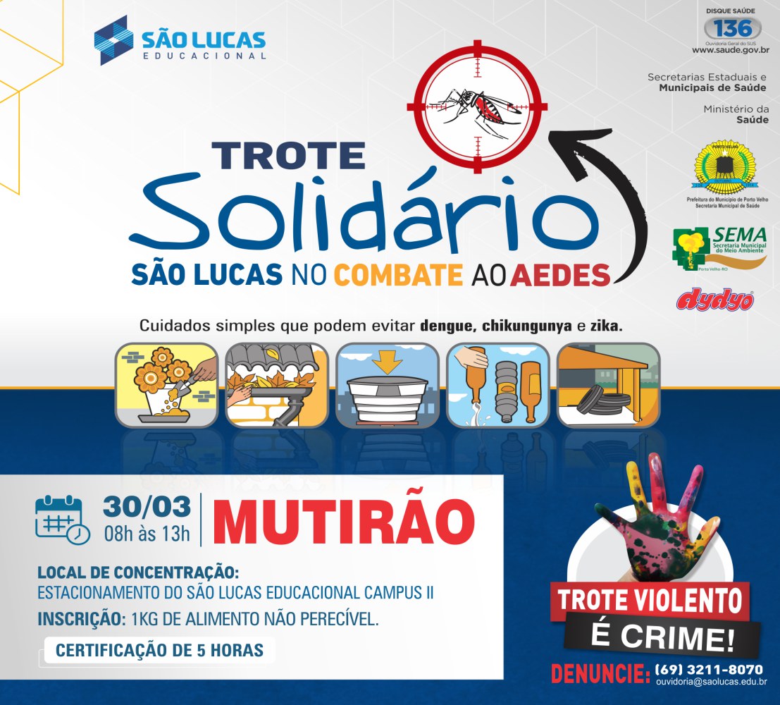 SÃO LUCAS REALIZA TROTE SOLIDÁRIO DIA 30 DE MARÇO - News Rondônia