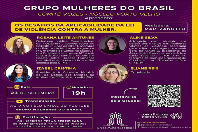 Núcleo de Porto Velho do Grupo Mulheres do Brasil reúne especialistas para debater violência contra a mulher - News Rondônia