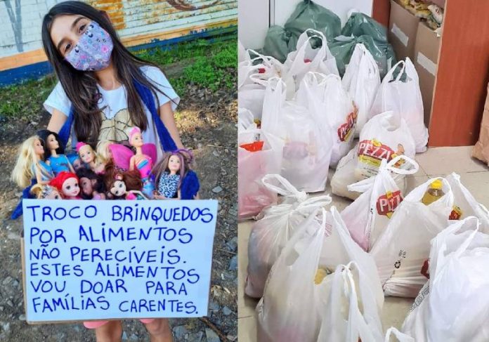 Menina troca 200 brinquedos por alimentos para famílias carentes - News Rondônia