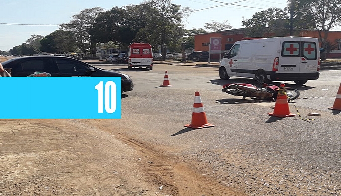 ACIDENTE DEIXA MOTOCICLISTA COM VÁRIAS ESCORIAÇÕES NA PINHEIRO MACHADO - News Rondônia