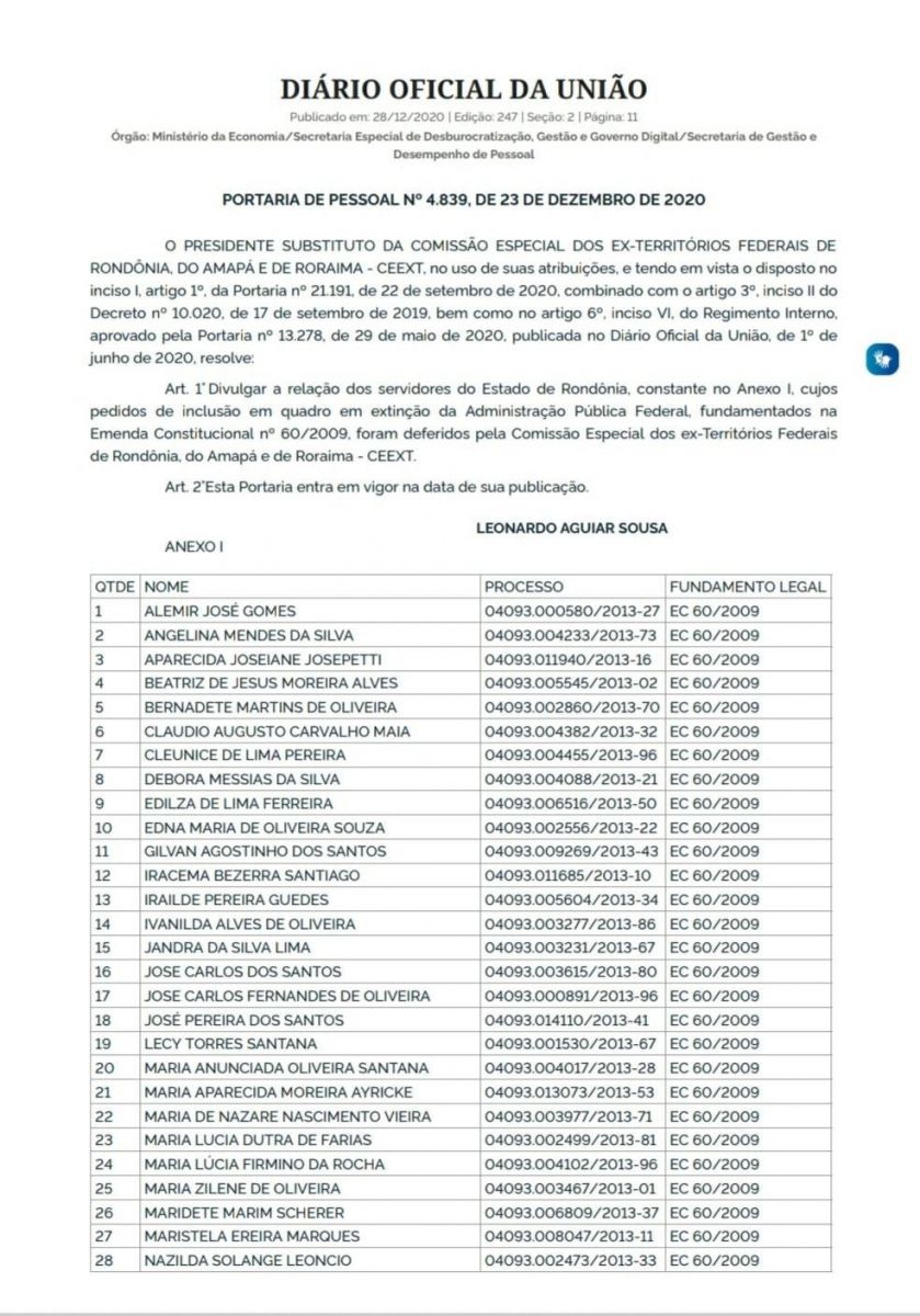 Coronel Chrisóstomo anuncia a publicação de Portaria com mais servidores beneficiados pela Transposição - News Rondônia