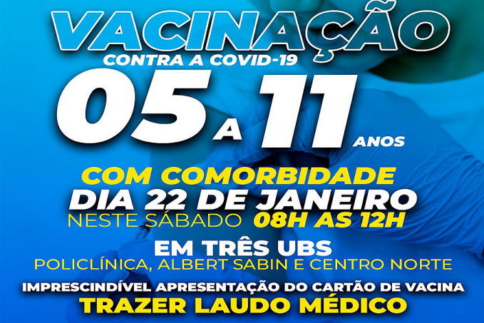 Vacinação contra a COVID-19 em crianças começa no próximo sábado em Rolim de Moura - News Rondônia