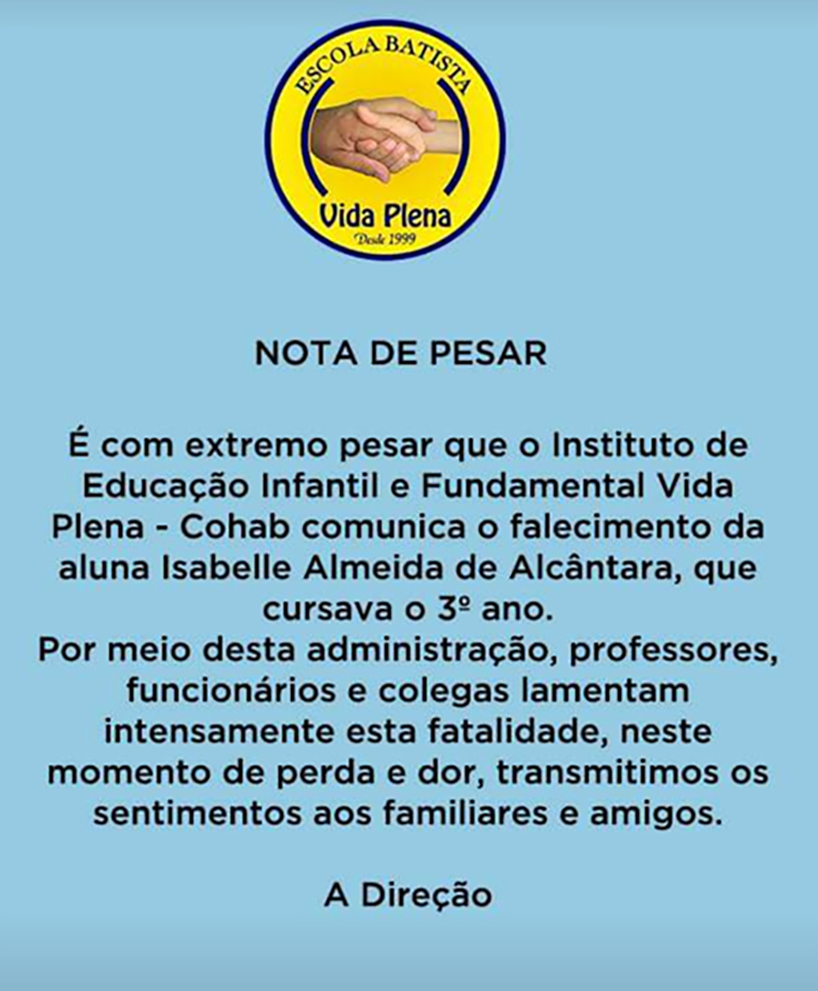 NOTA DE PESAR: ISABELLE ALMEIDA DE ALCÂNTARA - News Rondônia