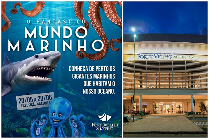 Inédito: exposição gratuita Mundo Marinho chega ao Porto Velho Shopping com réplicas robóticas realistas de animai - News Rondônia
