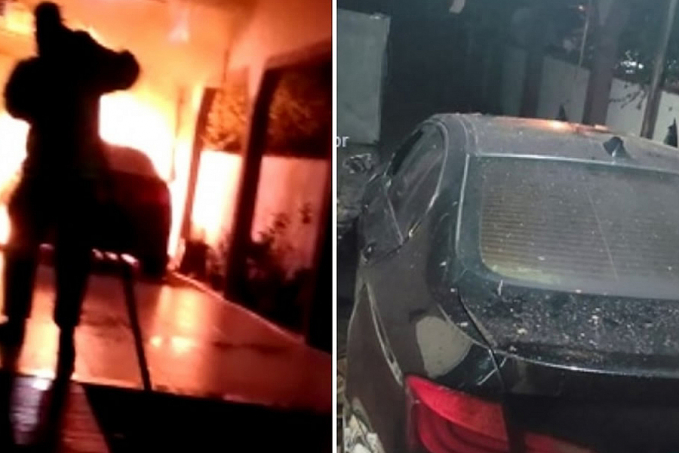 BMW pega fogo em garagem e quase incendeia residência, em Jaru - News Rondônia
