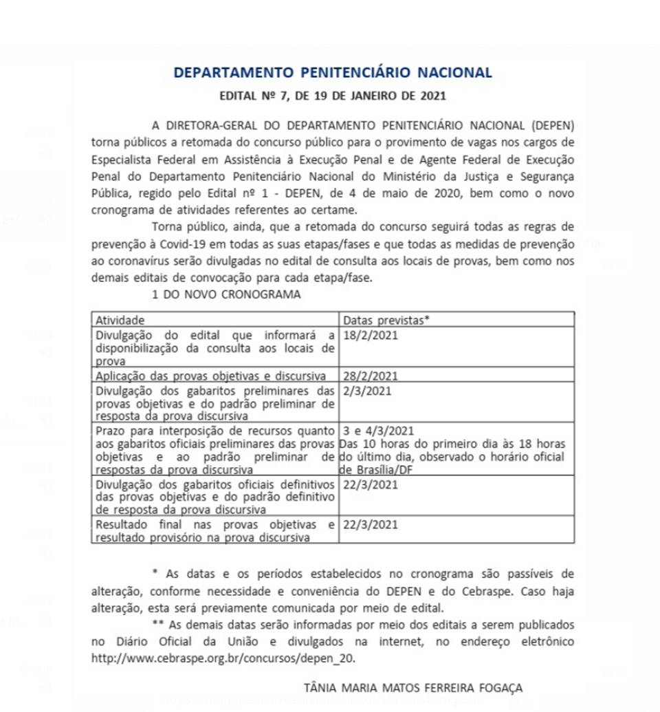 Depen retoma concurso com 309 vagas e marca provas para fevereiro - News Rondônia