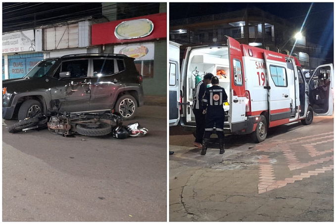 LESIONADO: Motociclista sofre escoriação em colisão com Jeep na Calama - News Rondônia