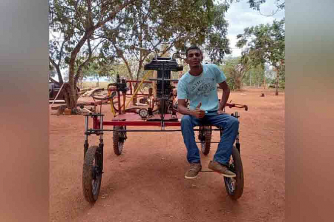 Jovem de assentamento cria pulverizador com sucata para ajudar o pai - News Rondônia