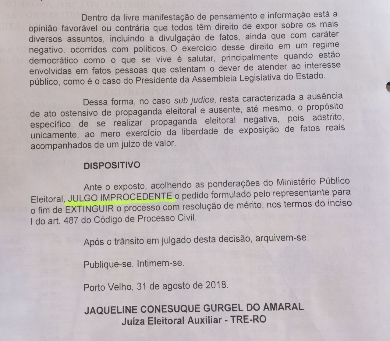 TRE/RO: LUCIANA OLIVEIRA NÃO PRATICOU FAKE NEWS AO LEMBRAR AUXÍLIO-ALIMENTAÇÃO QUE DEPUTADOS APROVARAM E REVOGARAM - News Rondônia